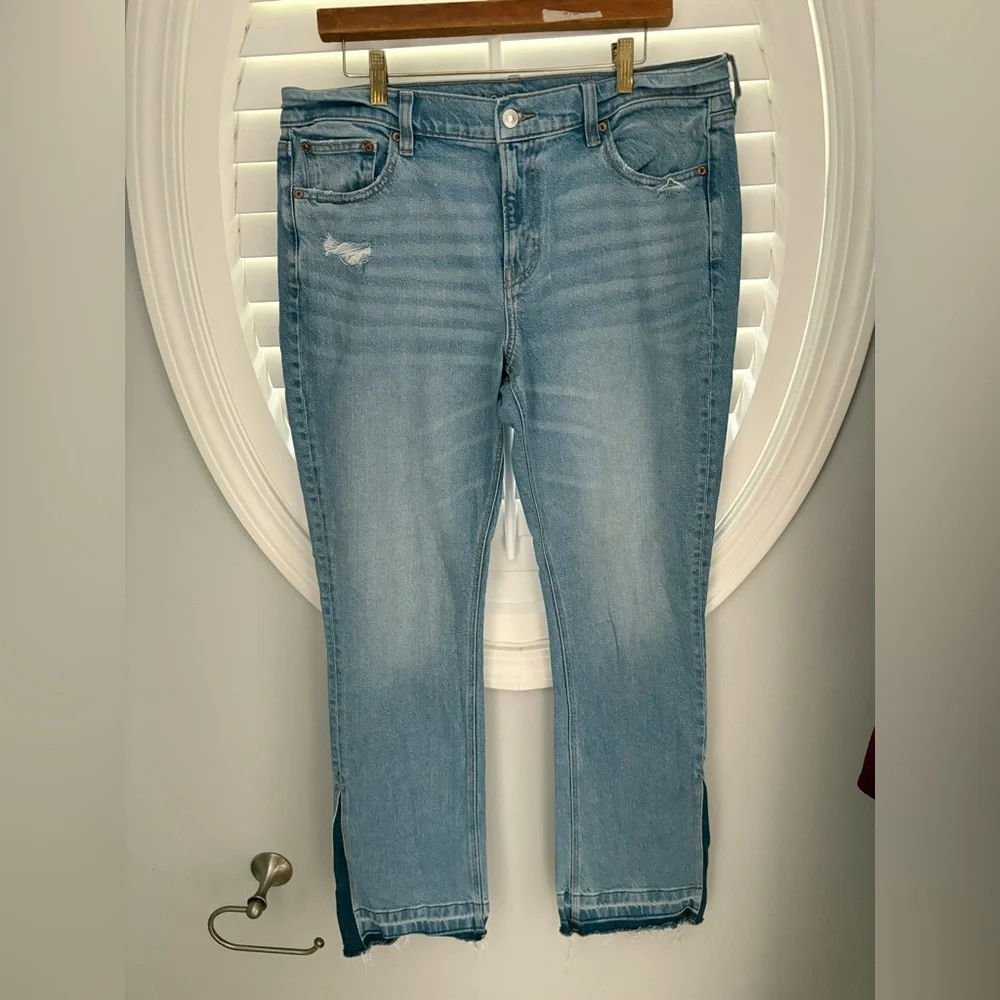 American Eagle women’s 16 Long 90’s low rise skinny kick denim jeans - Picture 1 of 9